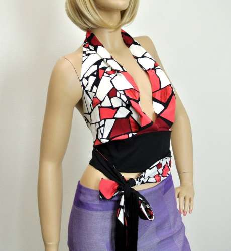 $855 NEW Authentic Gucci Silk Halter Top w/Tassel Red/Black One Size 233694 2017 Black Friday Deals